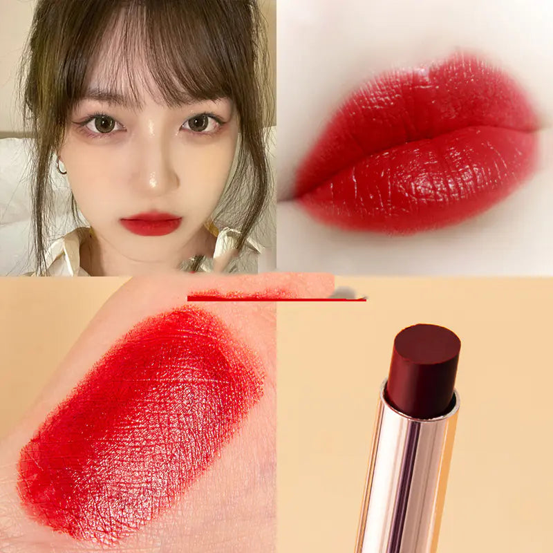 Golden Thin Tube Semi-Matte Velvet Moisturizing Lipstick